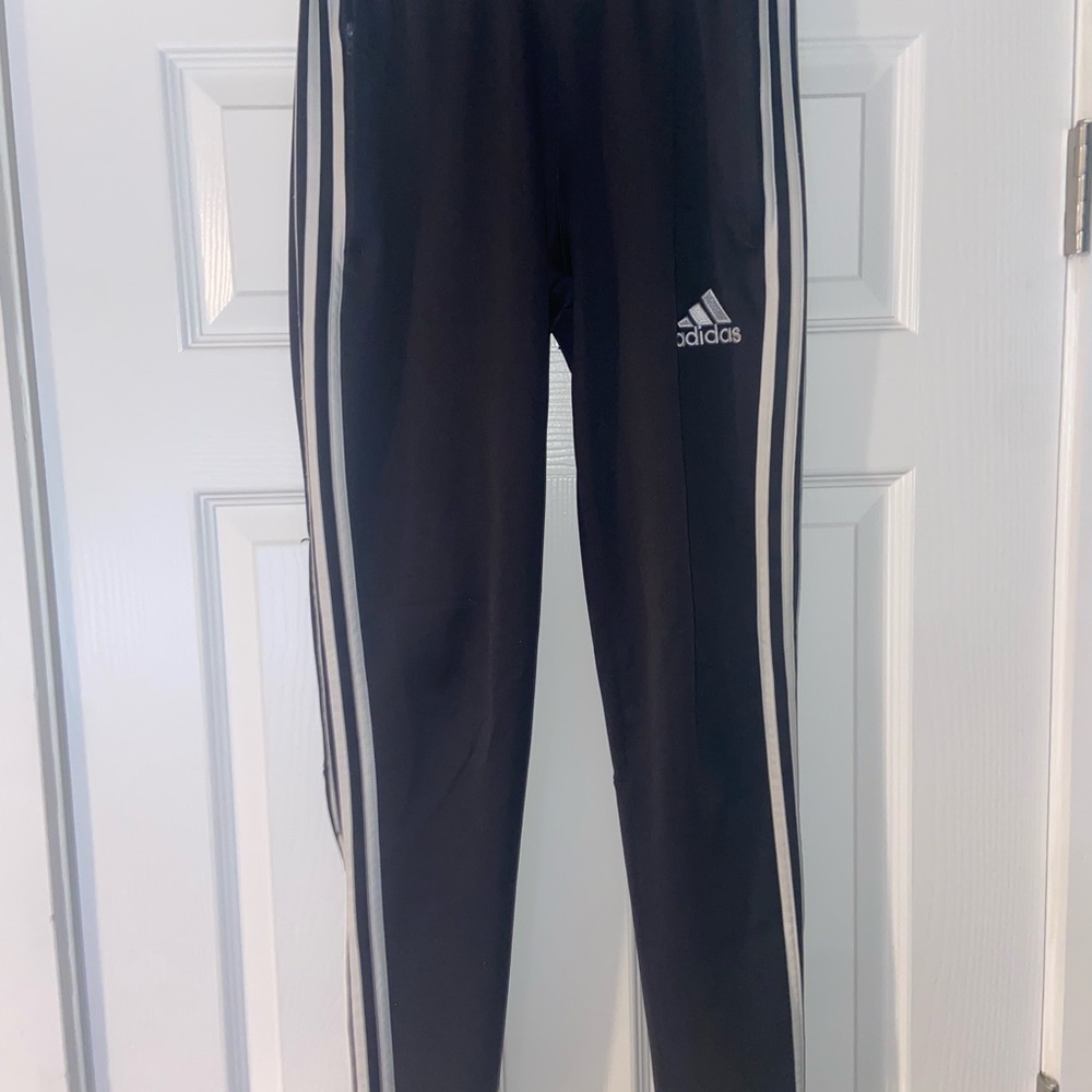Adidas Black Sweatpants with Signature Stripes